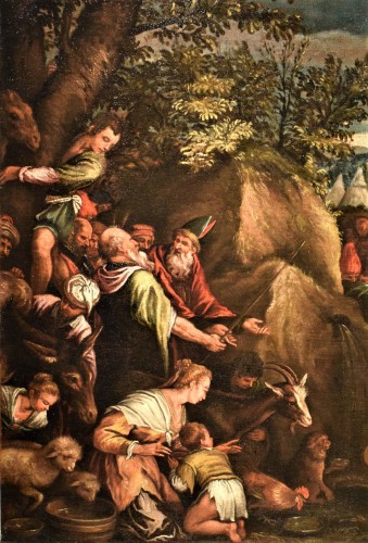 Moïse fait jaillir de l'eau du rocher - atelier de Francesco Bassano II - Romano Ischia